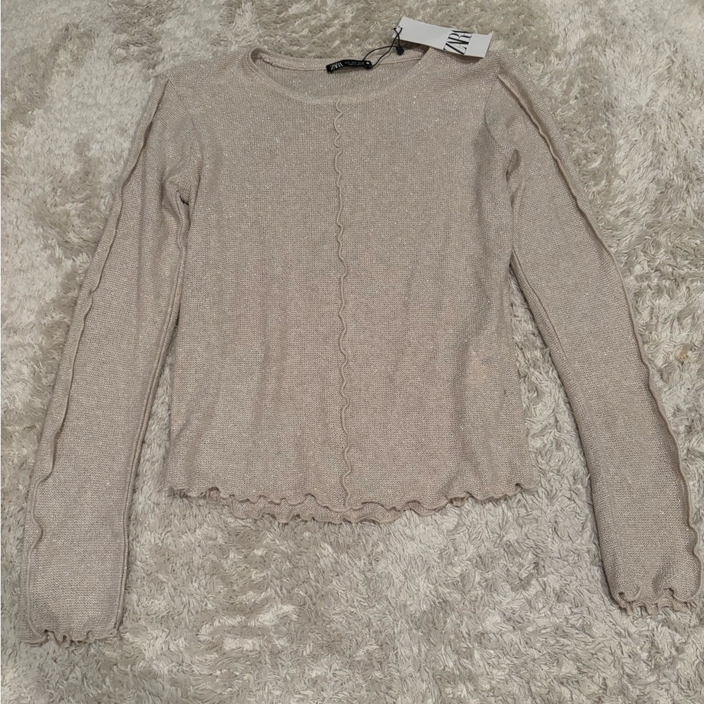 Elegant Beige Long Sleeve Top